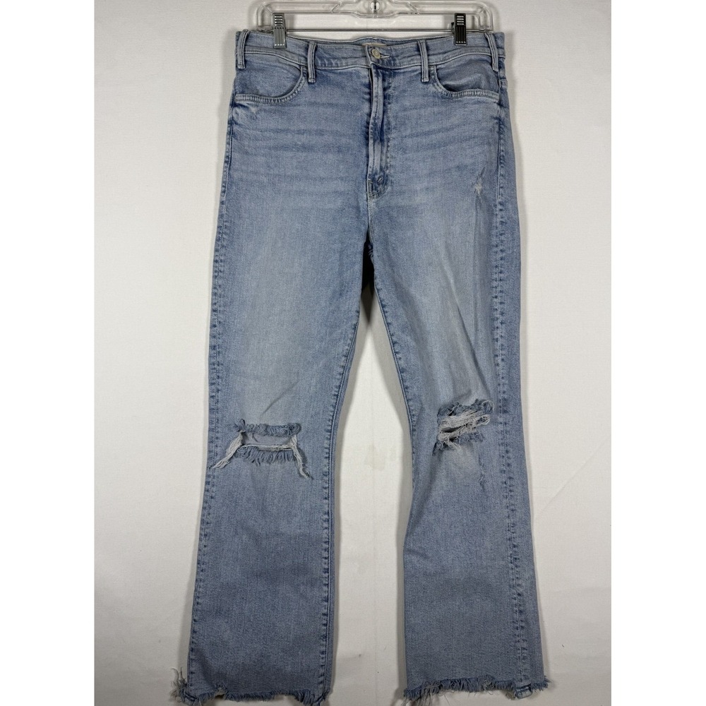 MOTHER The Hustler Ankle Chew Jeans Women 32 High Rise Drinking By The Pool Wash